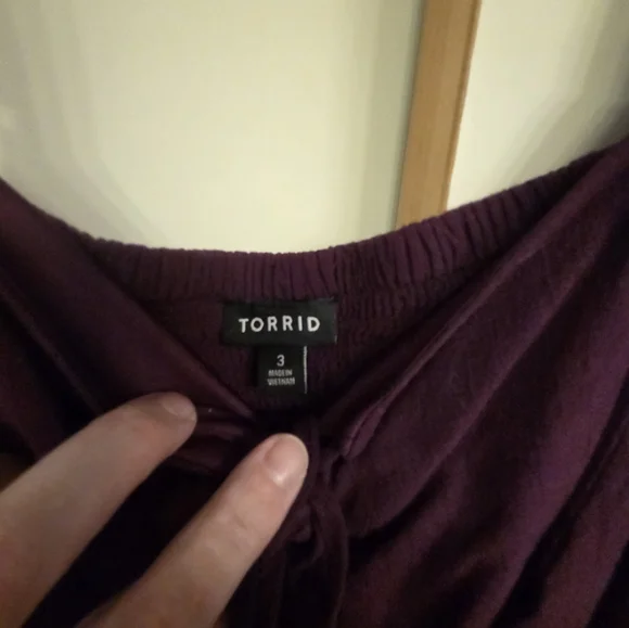 Torrid Plum Purple Maxi Dress Lace Up Chest - Picture 3 of 3